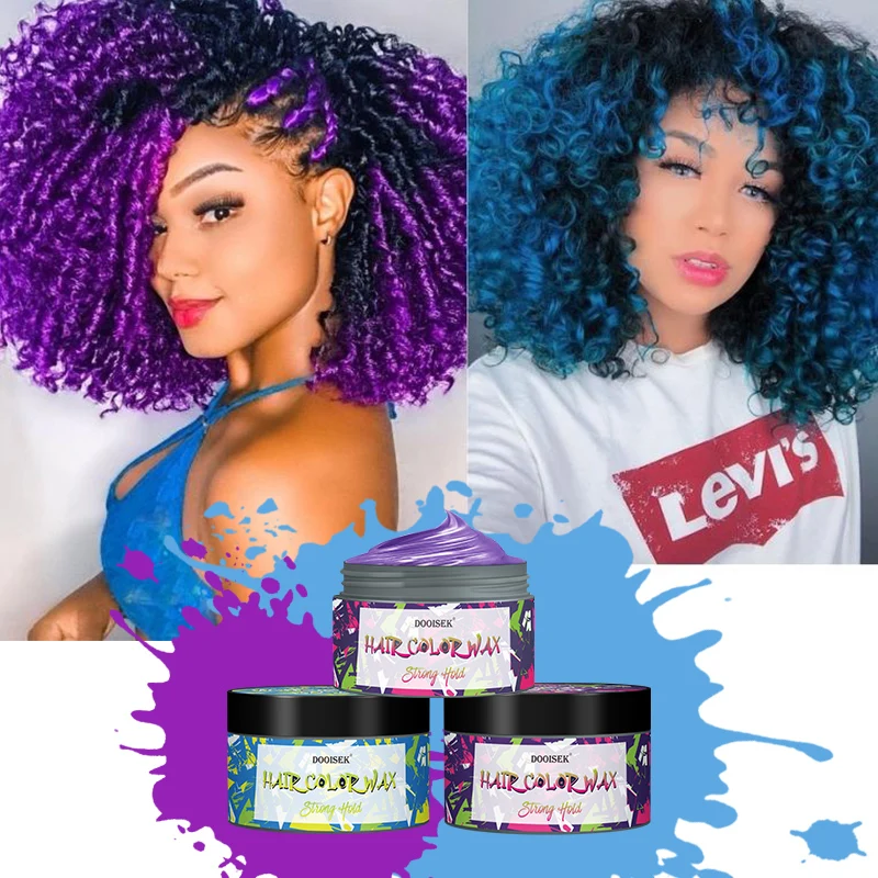 Custom Brand Temporary Hair Coloring Clay Paint Wax Matte Hair Dye Styling Party Color Wax DOOISEK Hair Paste Pomade