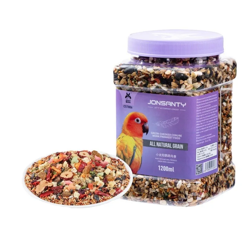 Bird Feeds Mixed Food for Bird Green-cheeked conure Monk papakeet Food Parrot Food 800g.