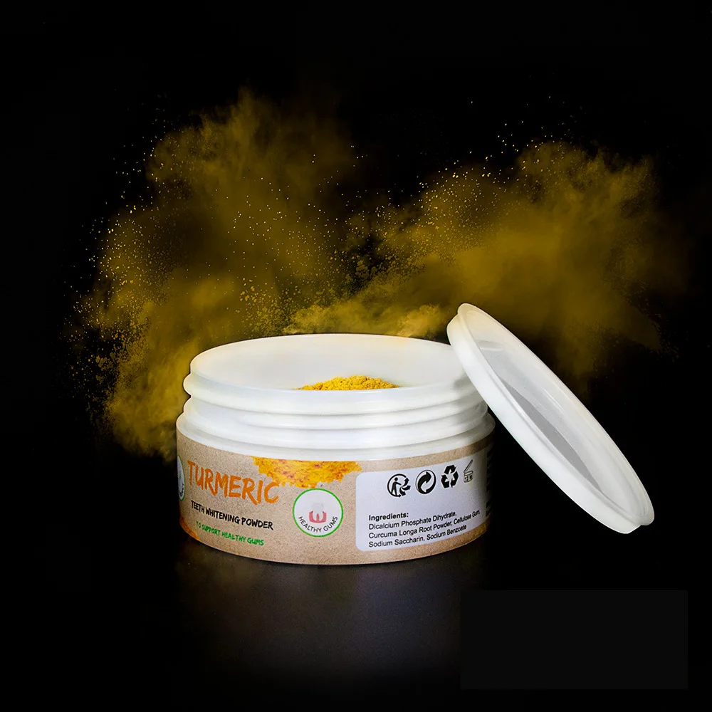 Private Label Oral Hygiene Natural Coconut Charcoal Dental ClinicTooth Powder turmeric Powder For Teeth Whitening deep cleaning