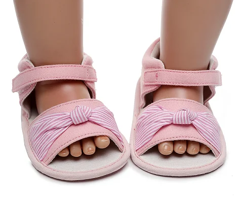 Baby girl sandals bow soft sole cotton baby newborn baby toddler shoes