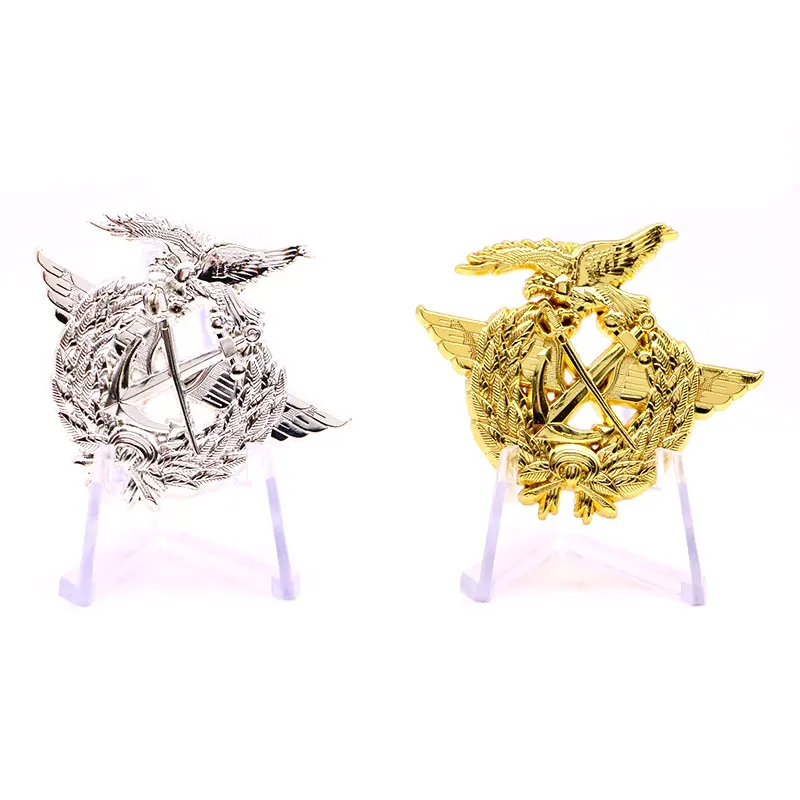 Custom metal zinc alloy 3d logo gold silver plated souvenir lapel pin badge for sale