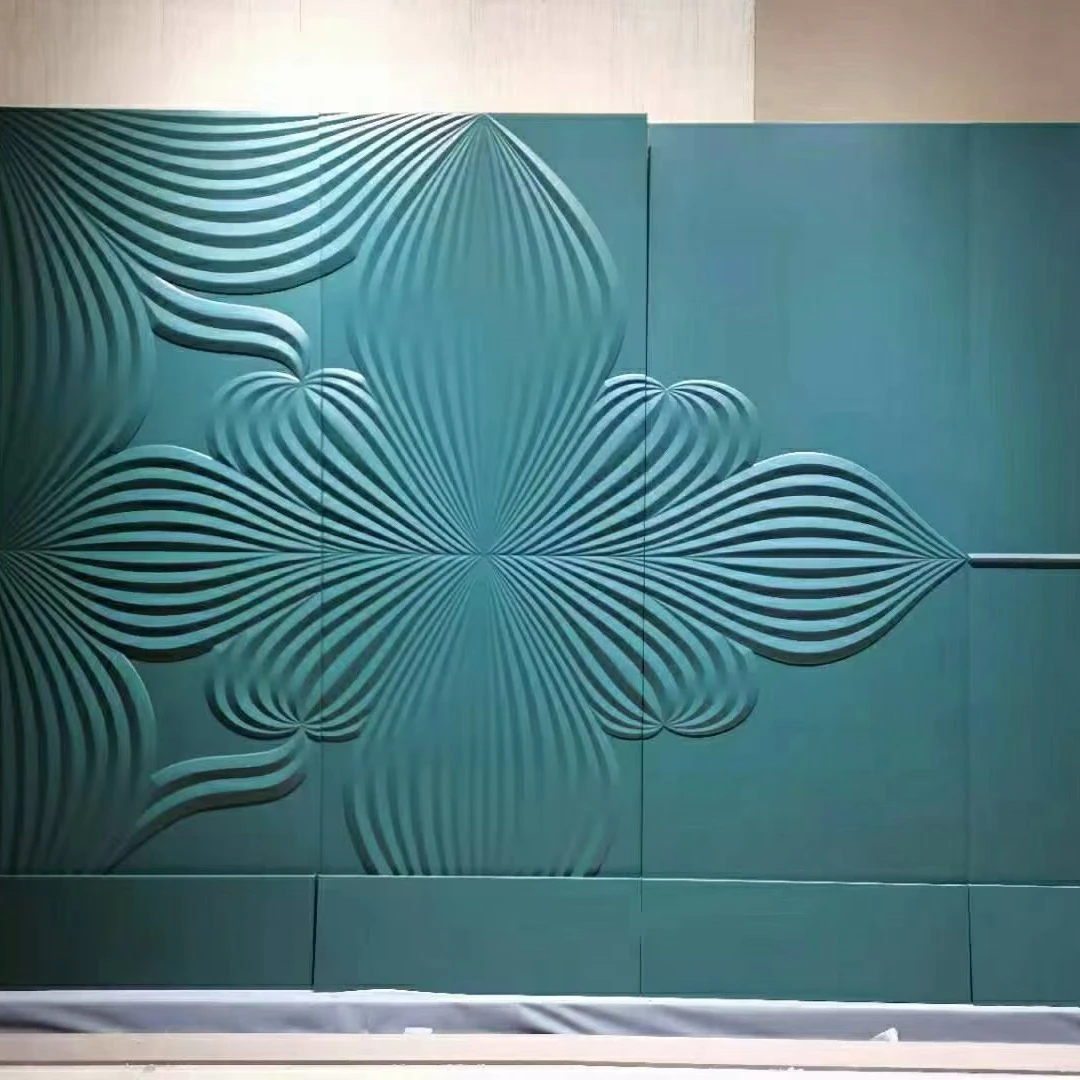 Zhenling Interior Design Leather Diamond Quilting Design wall panel With A Split