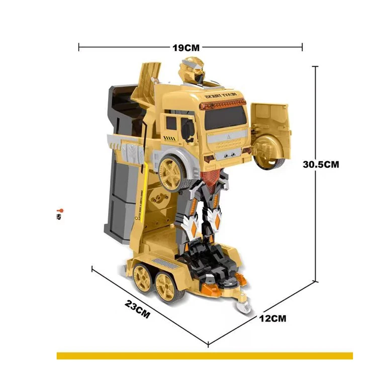 Hand-controlled car truck robot RC drift car transformation with LED lights remote control excavator transformation toys