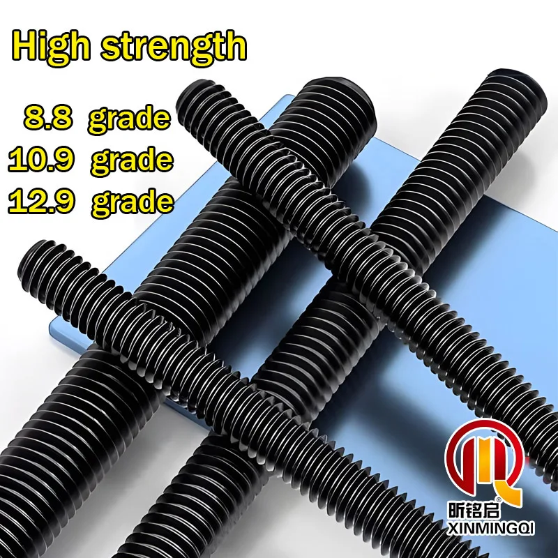 Hot selling high strength DIN975 8.8 10.9 12.9 grade alloy steel black M16 M18 M20 M24 M26 M30 1 meter fully threaded rod