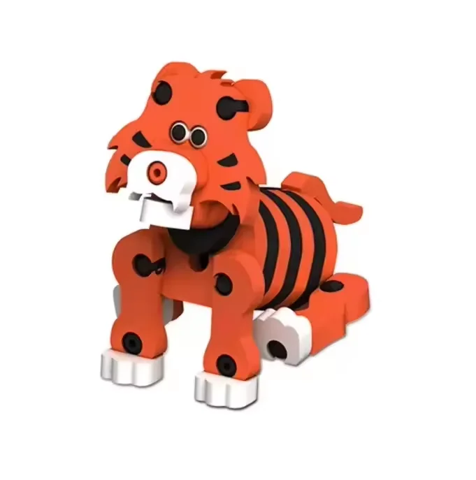 Forest animal series 55pcs creative cartoon 3d tiger assembly animals eva jigsaw puzzles