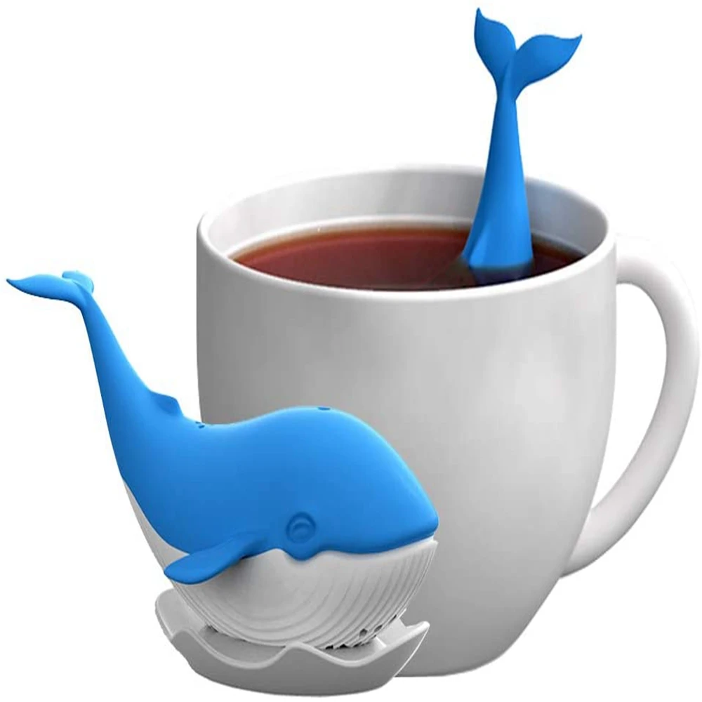 Wholesale Tea Infuser Silicone Tea Makers Whale Shape Filter Ideal of Tea Grade Food