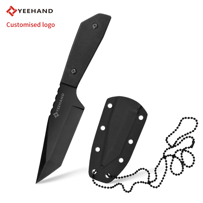 Factory wholesale 3Cr13 steel blade knife G10 handle  hunting knife fixed blade with Kydex sheath