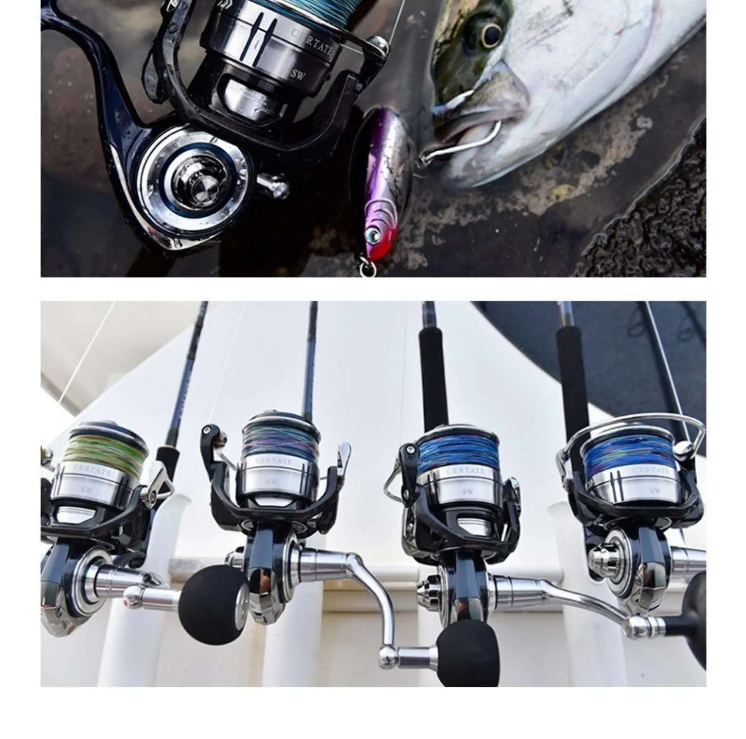 Wholesale High Quality Big Game Power Drag Saltwater Boat Fishing Rod Reel Spining Full Metal Reels