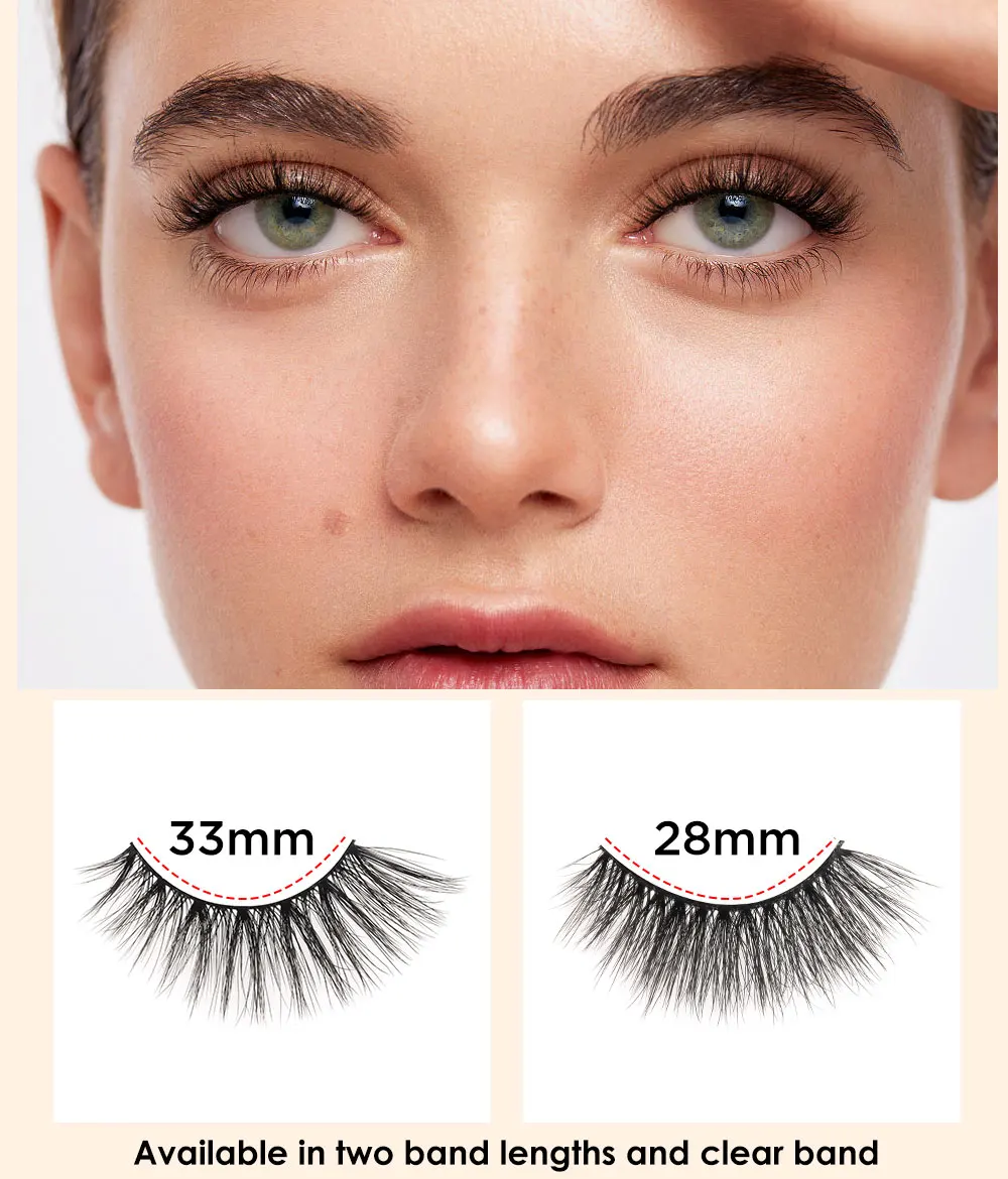 elastic black band high quality pbt fiber wispy faux mink eyelash vendor handmade false natural strip lashes