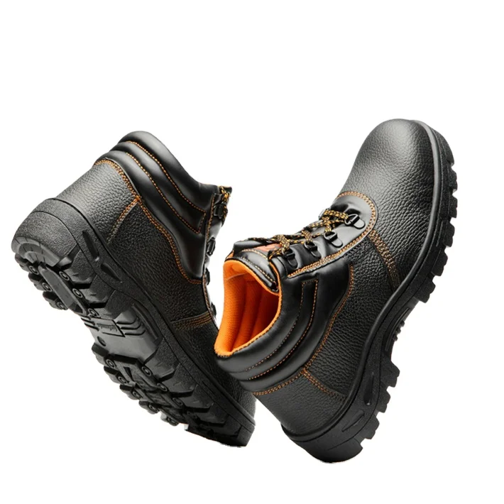 Качественные защитные ботинки рабочая обувь Черные Водонепроницаемые рабочие защитная со стальным