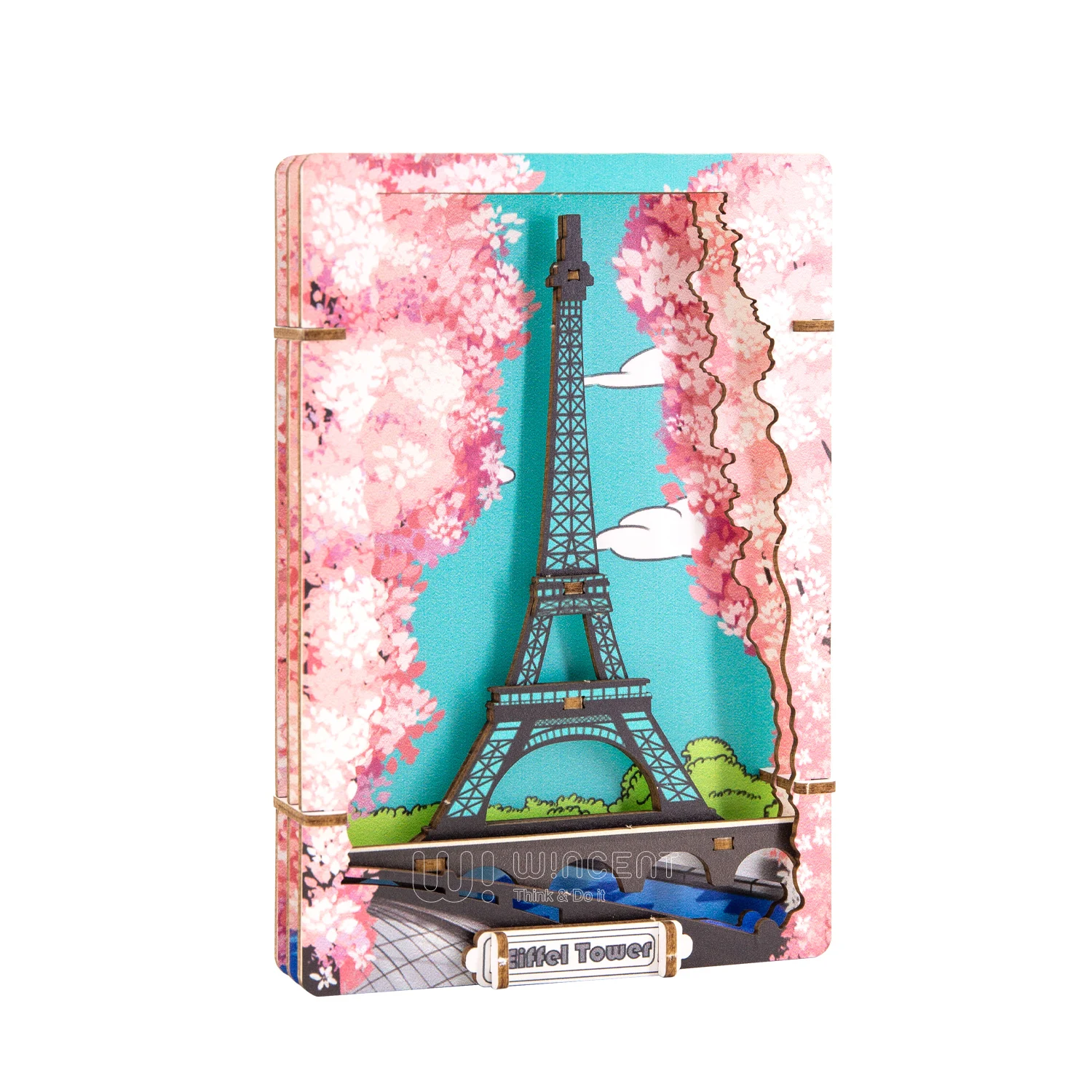 Wincent Wholesale Of New Products Eiffel Tower Building keepsake puzzle 3d paper jigsaw puzzle models custom