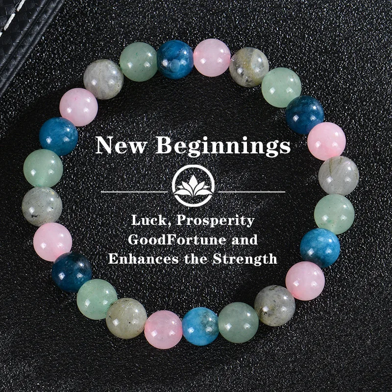 Trendy Rose Quartz Enhances Good Fortune Bracelet Inner Balance New Beginnings Crystal Bracelet Perfect Gift for New Job