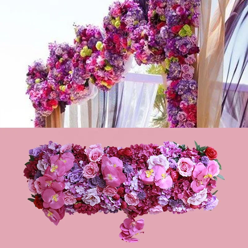 High Quality Flower Runners Flower Rows Artificial Flowers Table Runner Floral Arch For Wedding Decoration