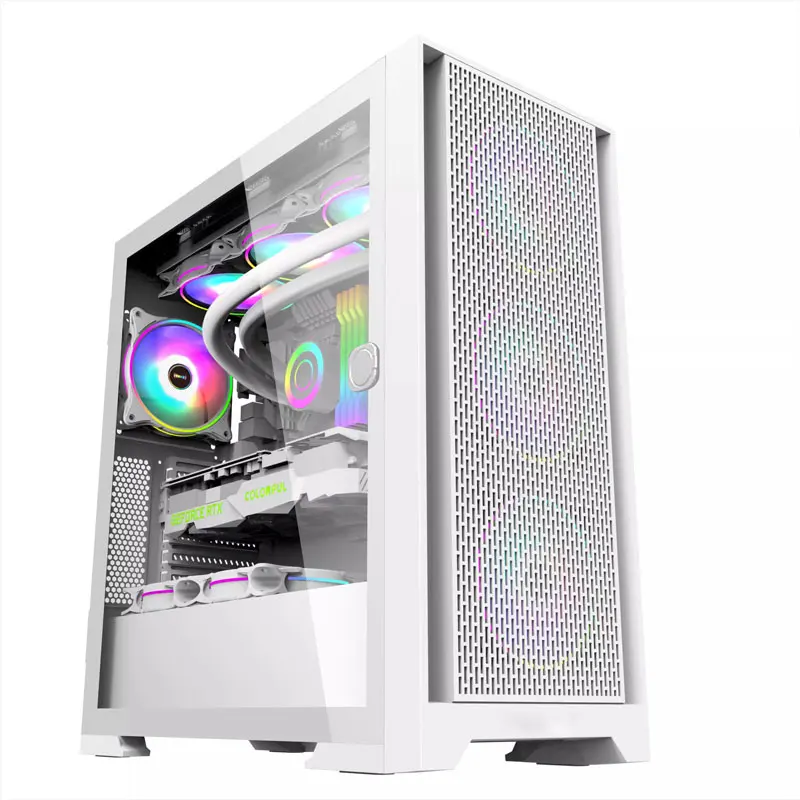 Lovingcool  OEM ODM White ATX Case High Quality Gaming PC CPU Cabinet Computer RGB Fan PC Case Support 360mm Liquid Cooler