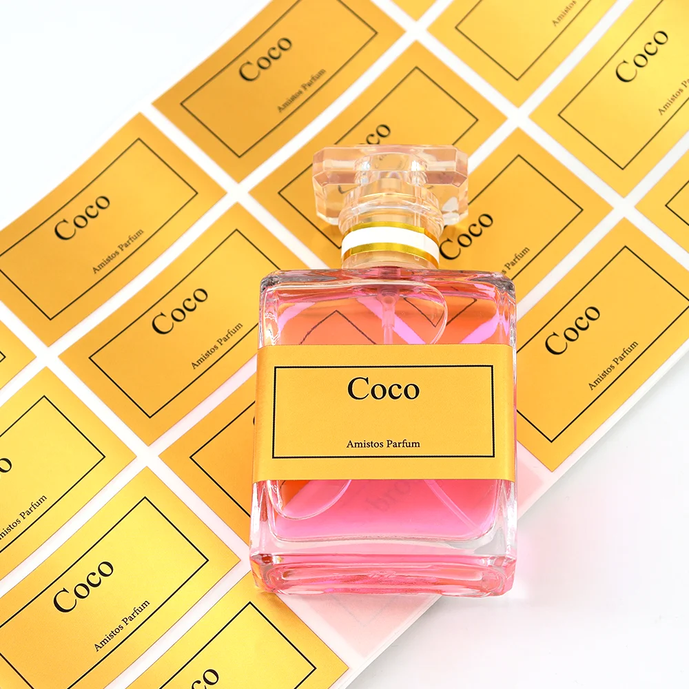 Printing Custom Logo Print Cheap Product Matte Black Laminate Stickers Square Candle Jar Packaging Label For Perfume Bottle