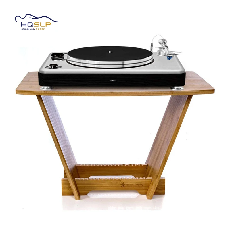 HQSLP Wholesale High quality Custom Solid wood Vinyl Record Storage Holder Solid wood CD DVD Display Stand