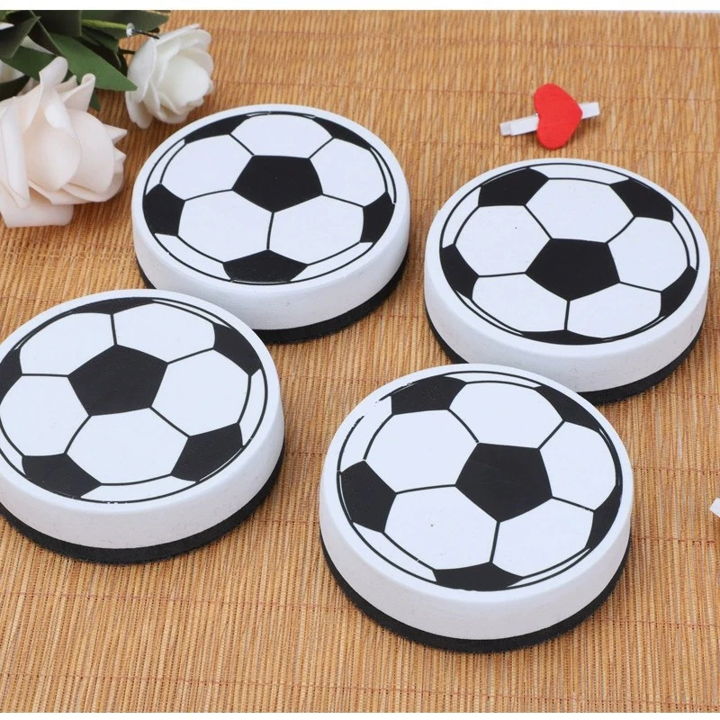 School stationary mini football whiteboard eraser magnetic felt whiteboard eraser EVA whiteboard eraser OEM customized
