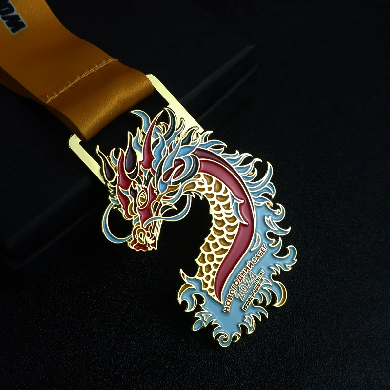 Custom souvenir engraved medals dragon zinc alloy award medals medallion metal dragon medal