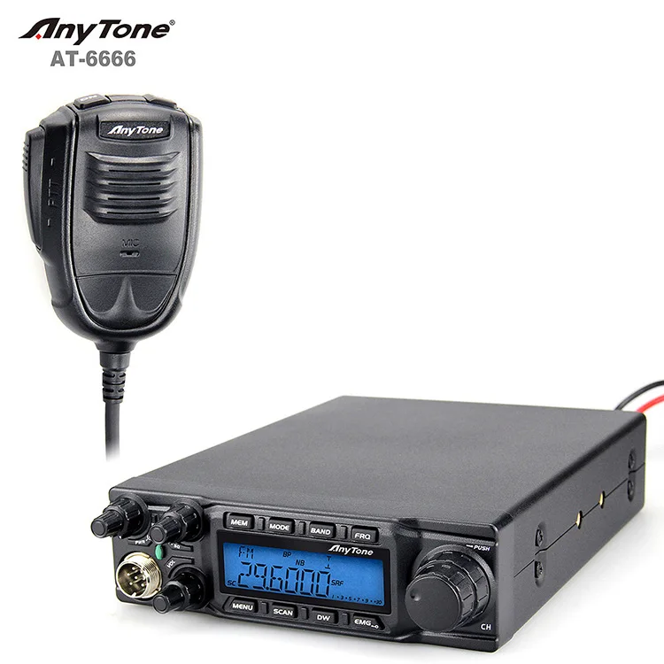 AnyTone AT6666 CB Radio 27mhz SSB AM FM With 60W Powerful Amateur Ham Radio VHF UHF Two Way Radio