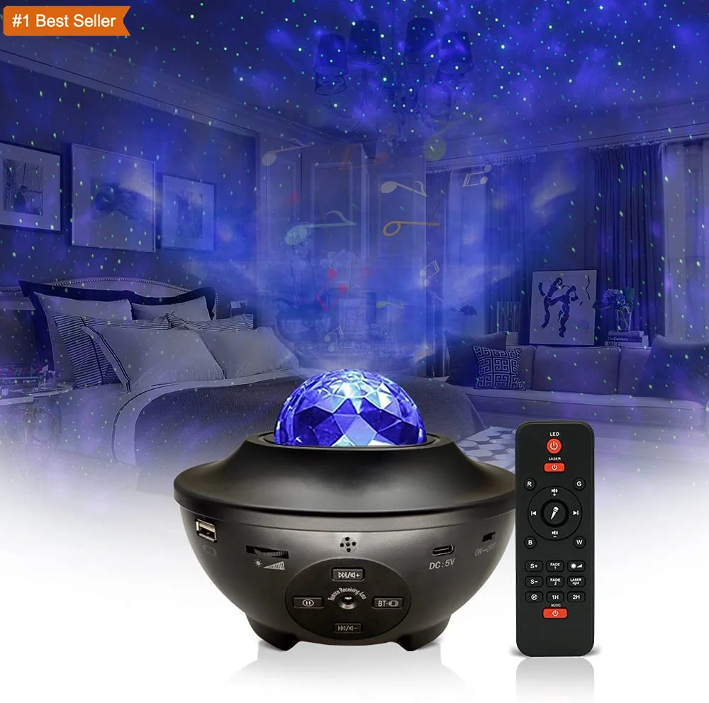Jumon Laser Star Projector Bt Music Speaker Projector With Remote Control Smart Star Led Night Starry Projector Light