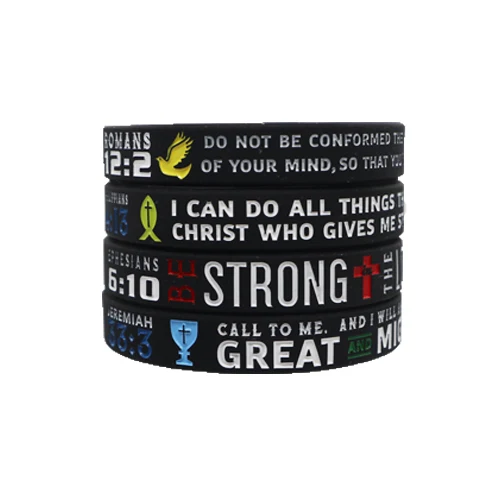 Custom Christian bracelet  High quality USA thin blue line Silicone wristband