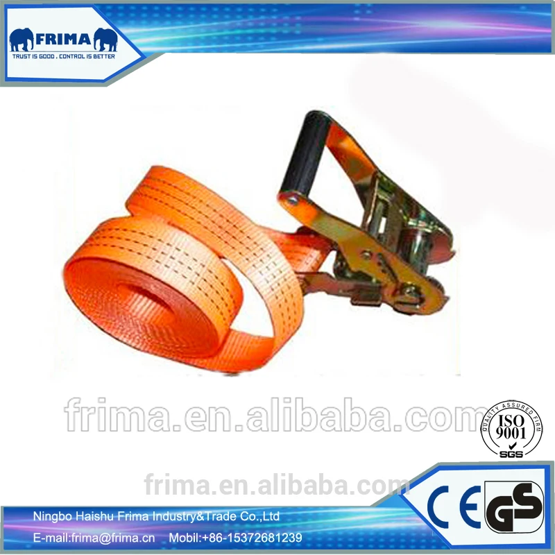 3T/ 40mm/6m Heavy duty  cargo lashing webbing polyester tie down strap with no hook