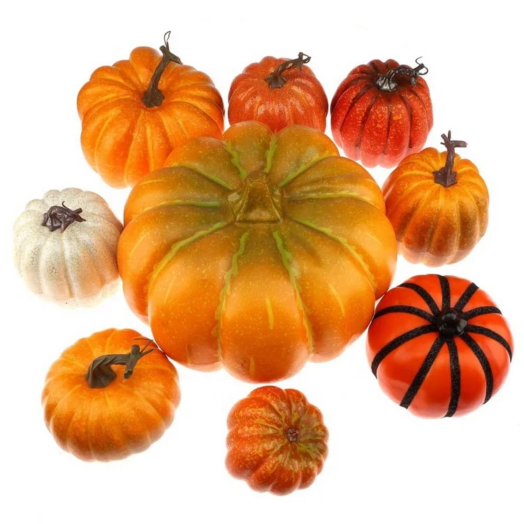 
Gresorth Fake Big Pumpkins Artificial Vegetable Food Model Lifelike for Fall Autumn Halloween Christmas Party Holiday Decoration 