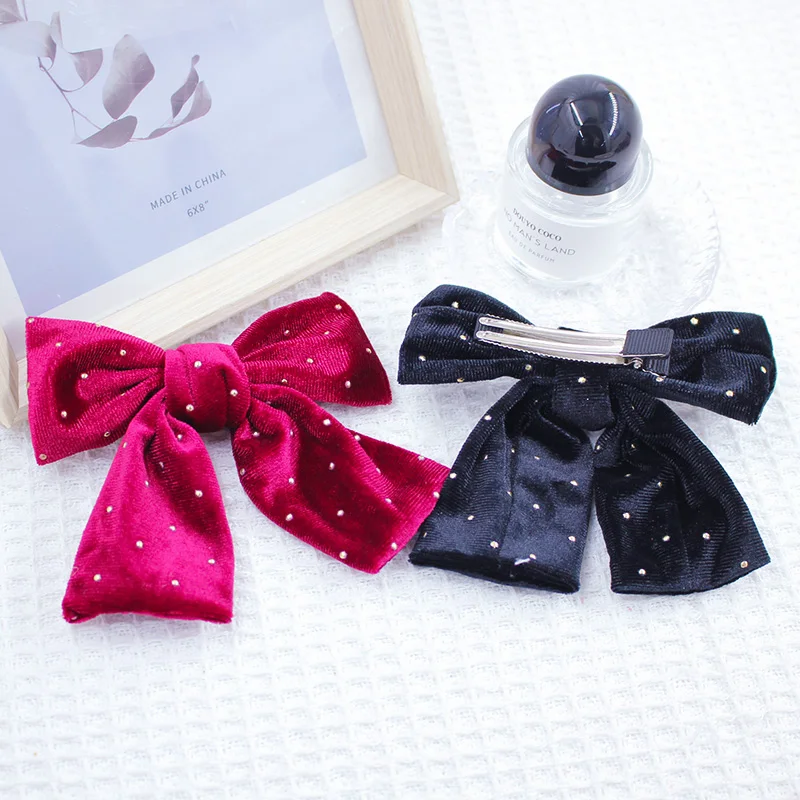 Canary gold onion little hand-made big bow girl headwear festival performance hair accessories red pink Korean hairpin