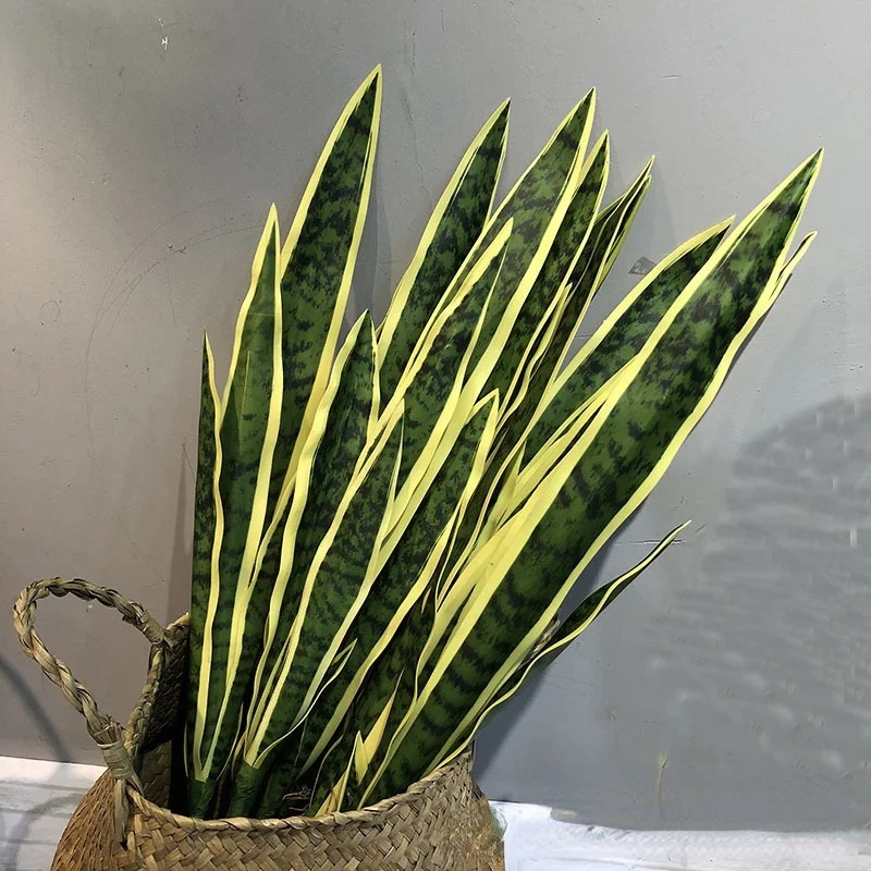 Имитация 5 листьев Sansevieria trifasciata Prain ламинированный фальшивый лист agave мясистый зеленый растение имитация большого бонсая