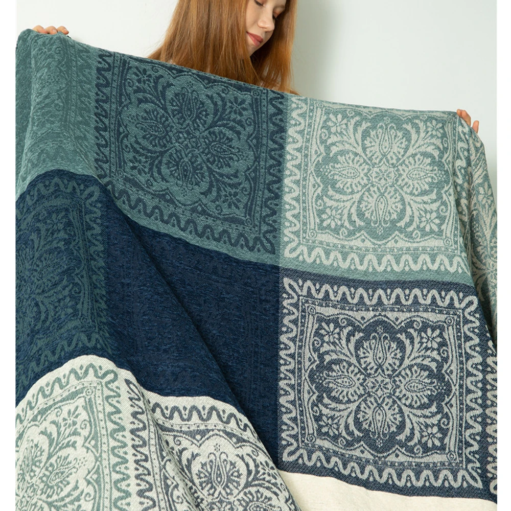 2023 Factory Custom Chenille Throw Blanket Southwestern Aztec Decor Bohemian Navajo Native America Blanket For Home Sofa Wall