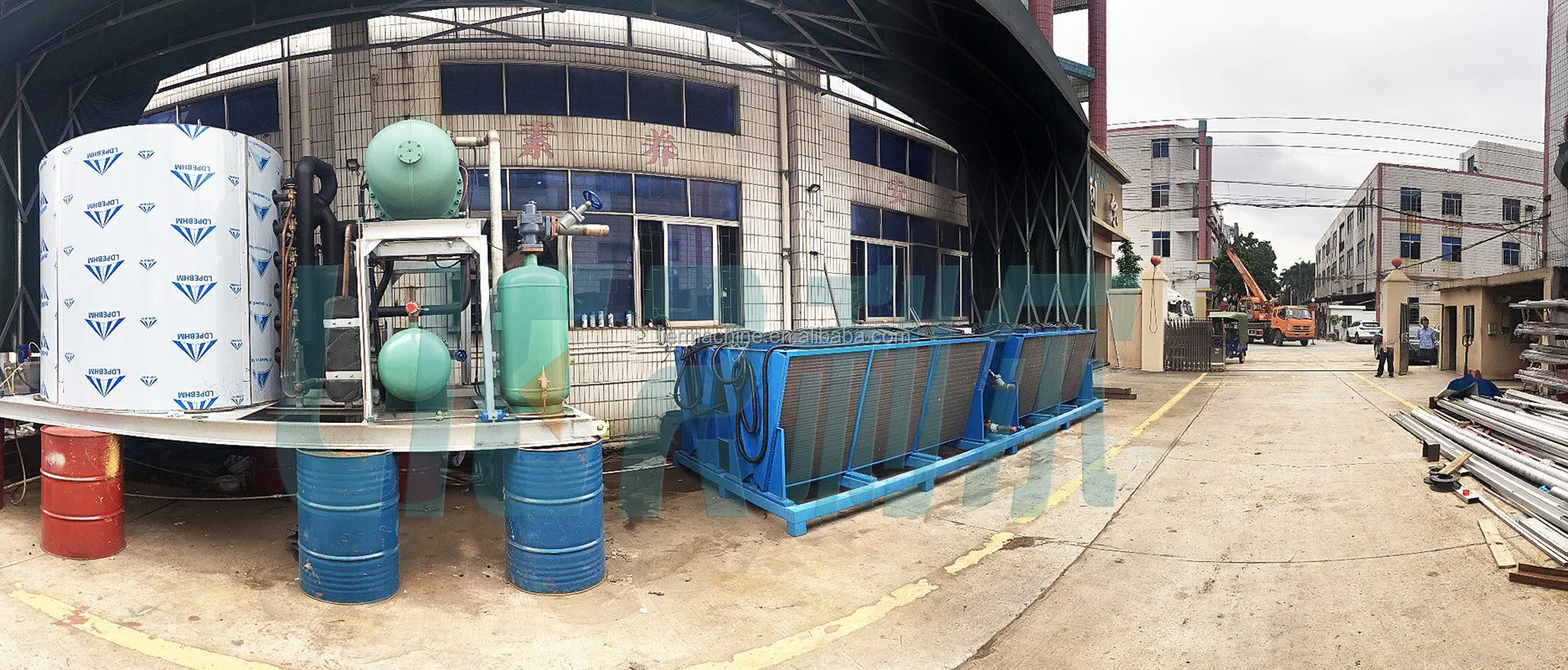 Food Grade Hygiene Stainless Steel Ice Evaporator 10MT Flake Ice Machine System Manufacturer