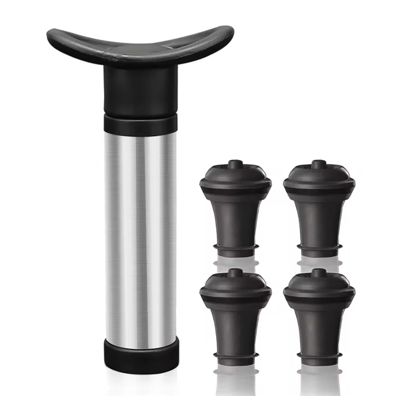Custom Vacuum Pump Red Wine Bottle Sealer Saver Silicone Wine Stopper