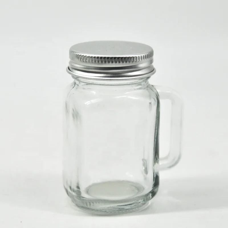 50ml mini beverage glass drinking bottle with handle