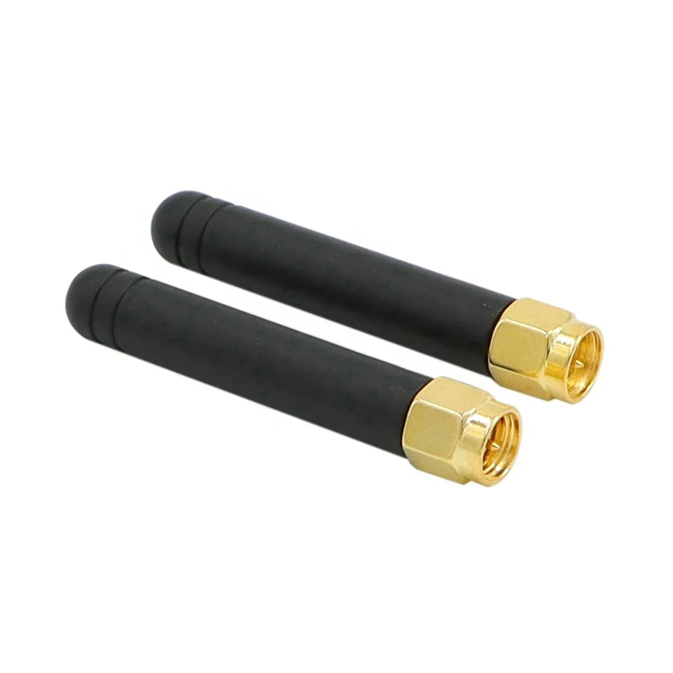 433MHz SMA Male Omni Antenna with Black Rubber Coating Long Rod and 3dB Gain