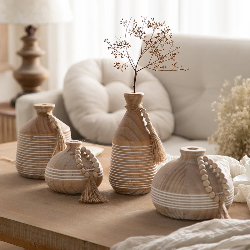 Wholesale Modern Creative Stone Vase for Home Decor Japanese Style Dried Flowers round Small Outdoor Christmas Vase Customizable