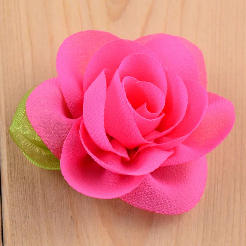 Лидер продаж, новинка, красивый цветок для девочек с зеленым листом, 100 шт./лот, Детские бутиковые головные уборы, аксессуары «сделай сам», детали для одежды