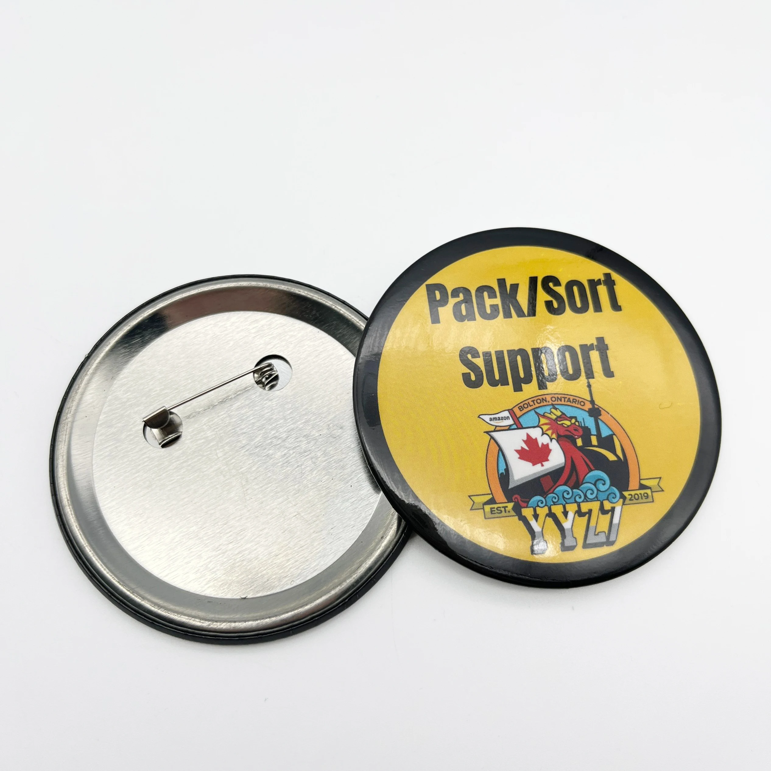 Hot Sale Safety Pin Badge JO-EY-29 Custom Metal Tinplate Button Badge