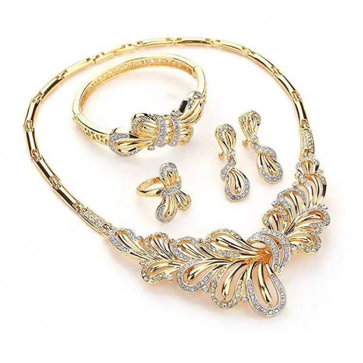 Женский Дубайский костюм ювелирные изделия для свадебного платья индийские африканские наборы для невесты Клипсы Серьги Ожерелье