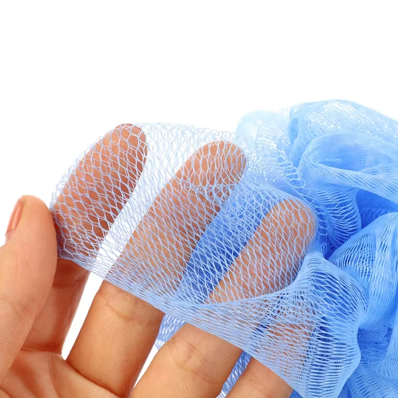 OEM ODM Color Wholesale Back Scrubber Mesh Bath Sponge Shower Ball Nylon Bath Flower Bath Puff Shower Pouf