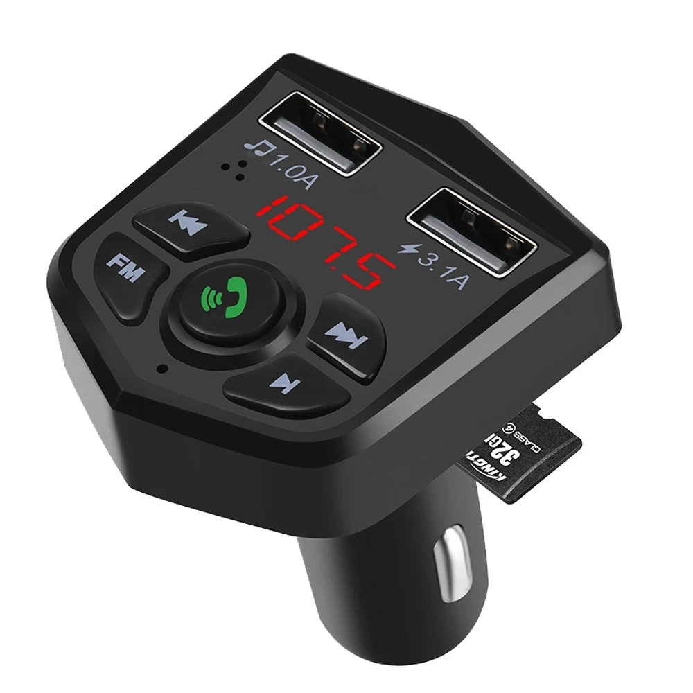 BT FM Transmitter Modulator Wireless Handsfree Car Kit 5V 3.1A Dual USB Charger Adapter Audio Car MP3 Player