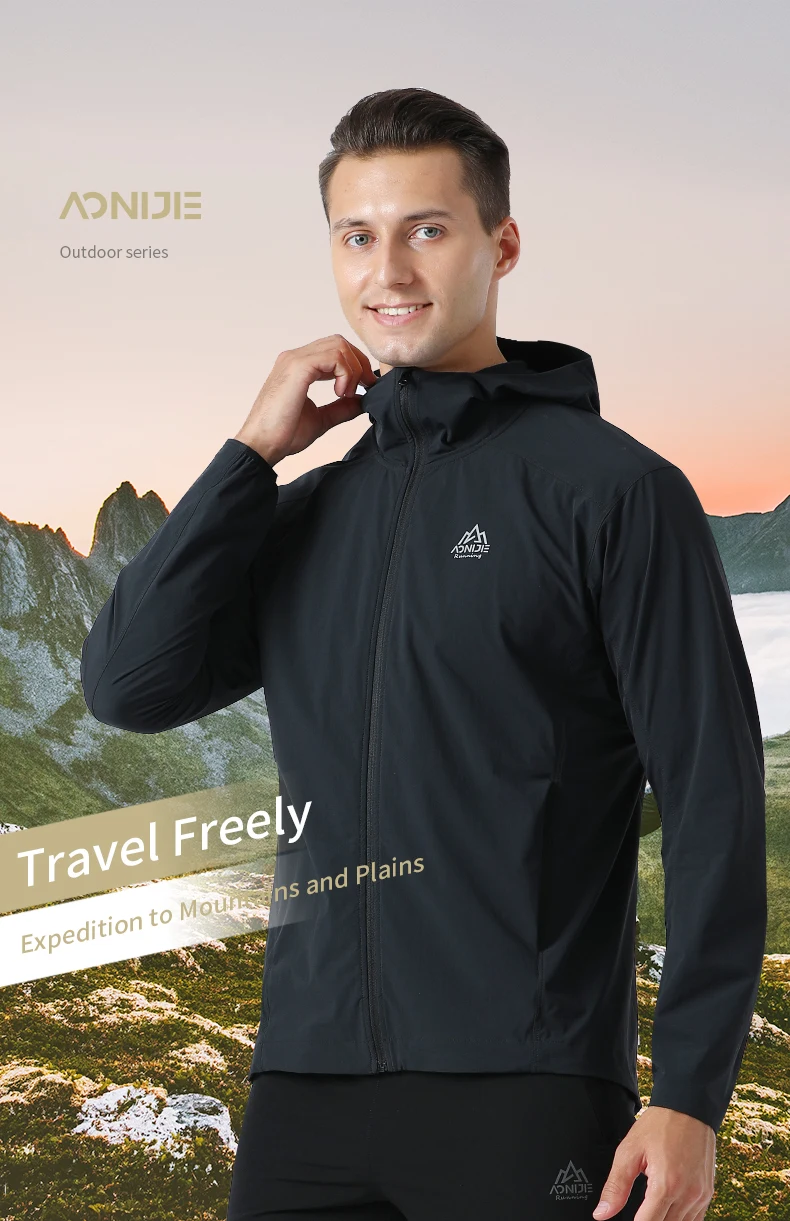 Wholesale FM5131 Man Fale Waterproof Sports Thin Hooded Jacket Windbreak Short Coat With Pocket For Running Gym Hiking