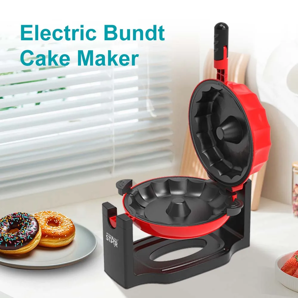 WINNING STAR  ST-9369 Toast Grill Nonstick Electric Coating Tube Cake Maker Machine Baking Muffin Rotated Bundt Cake Maker