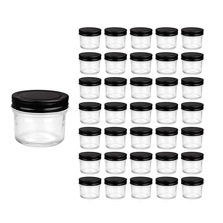 Пустая прозрачная многоразовая стеклянная банка 100 мл 3 унции с тиснением