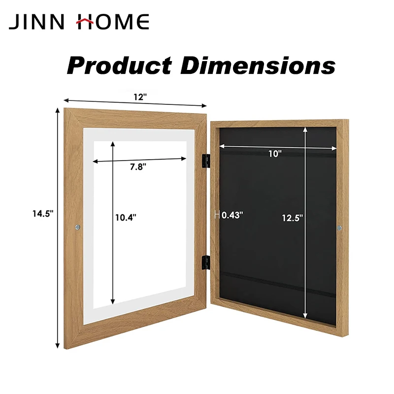 Kids Art Frames Box For 10x12.5in Picture Horizontal Or Vertical Display Front Opening Wall Display for Artworks, Kids Drawings