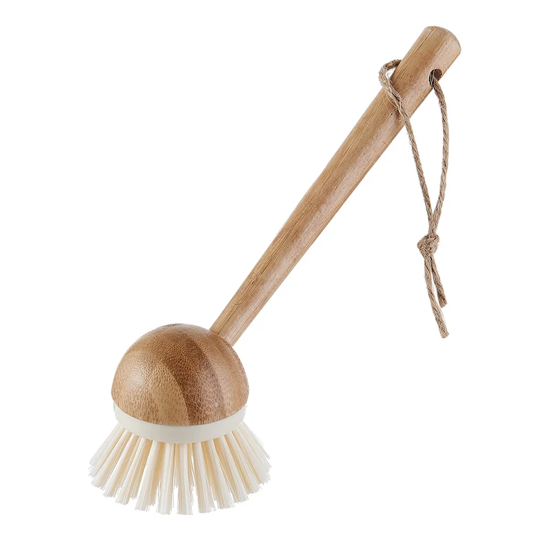 Bamboo Dish Brush Scrub Wooden Brush for Dishes,Palm Brush Dish Scrubber Suitable for Washing Dishes,Stubborn Stains&Vegetables