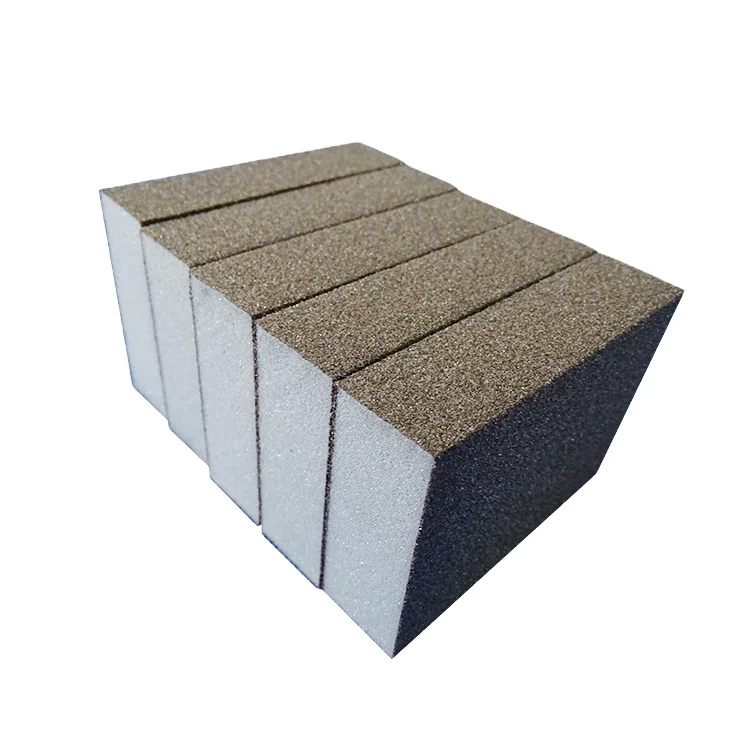 Aluminum Oxide sanding sponge block flexible dual angled abrasive tool for polishing