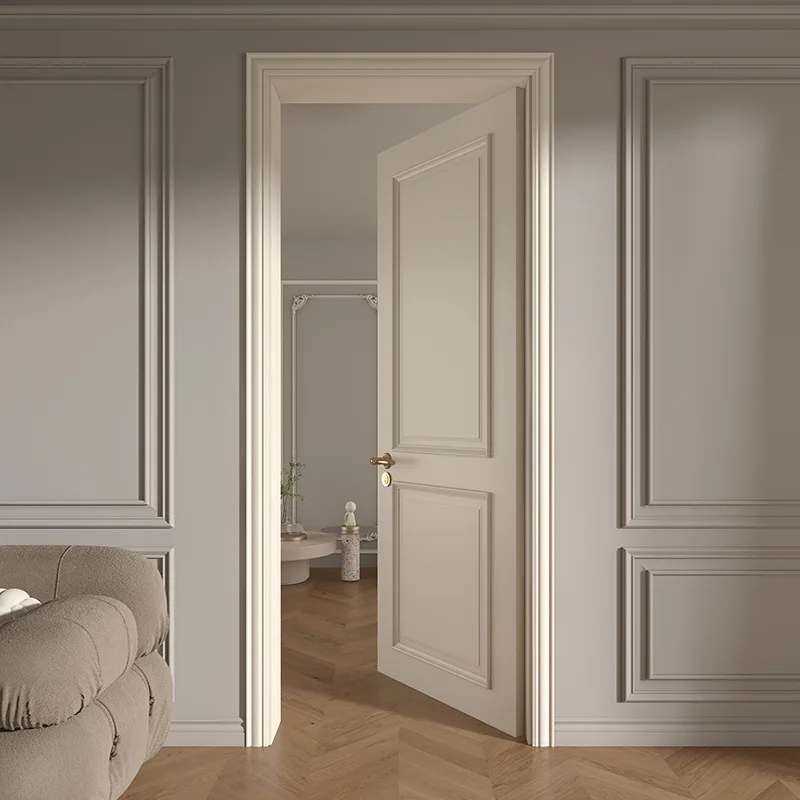 Custom vintage style solid wood bridge hole force paint door Bedroom room flat door