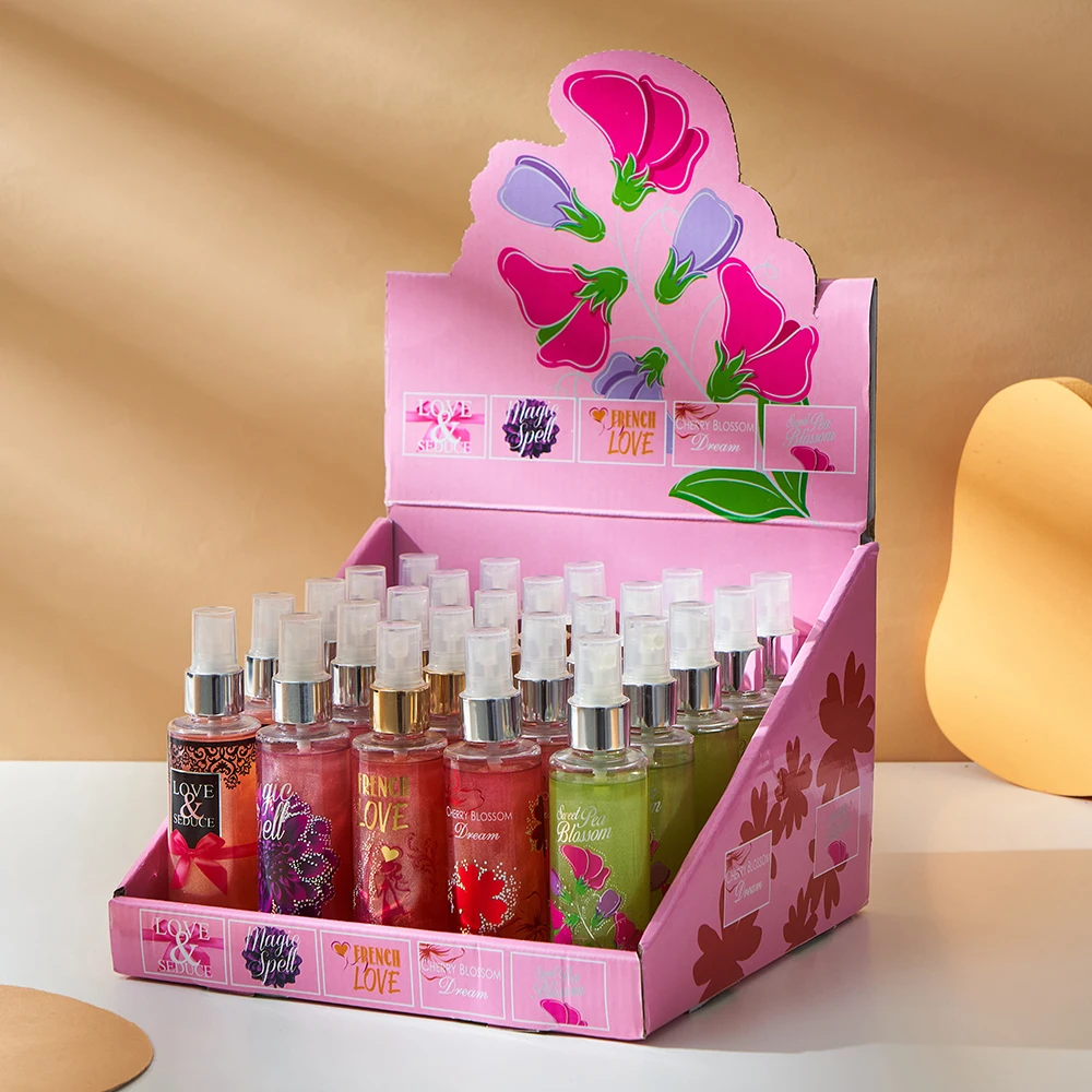 Mini size body mist for women 5 different scents mix gift box perfume whosale price