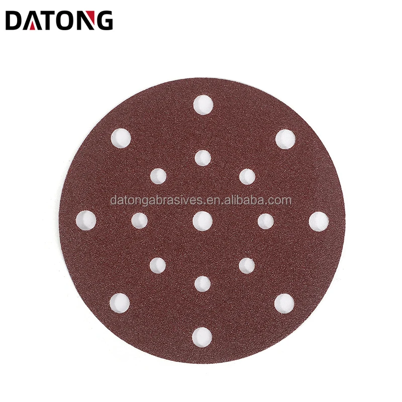Datong factory High quality sand paper 150mm 6inch 17holes Grit 100  Round Ceramic white Sanding Disc For Metal and Wood