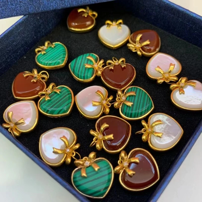 Light Luxury 18k Gold Agate Pendant Au750 Light Weight Gold Jewelry Fine Jewelry Without Gold-plated Support Customization